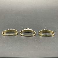 Ladies 9ct Yellow Gold 3 Set Diamond Rings