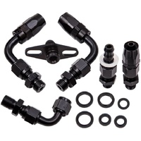 Adjustable High Pressure Fuel Regulator Kit with Gauge 100PSI Nylon Braided