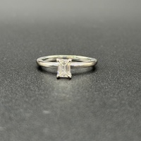 Ladies 18ct White Gold Emerald Cut Diamond Engagement Ring