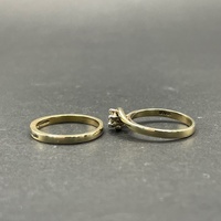 Ladies 9ct Yellow Gold Diamond Ring Set