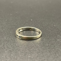 Ladies 9ct White Gold Natural Diamond and Sapphire Ring