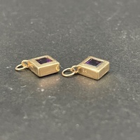 Ladies 9ct Yellow Gold Purple Gemstone Set of Pendants