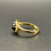Ladies 18ct Yellow Gold Stone and Diamond Ring