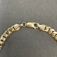 Unisex 9ct Yellow Gold Tight Curb Link Bracelet