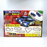 Hot Trax 1:32 RC Slot Car Racing Set Subaru Rally Cars 8m Track Lights