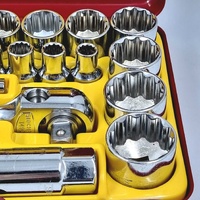 Sidchrome Proto 40Pc 1/2 Inch Drive Metric and A/F Socket Set 10-32mm