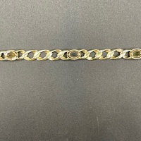 Ladies 9ct Yellow Gold Curb Link Multi Stone Bracelet