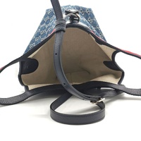 Gucci Giglio Small Tote Blue and White GG Denim Tea Leather Strap