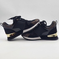 Louis Vuitton Run Away Sneakers Womens 36 Black Suede with Certificate