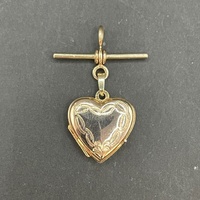 Ladies 9ct Yellow Gold Heart Locket Fob Pendant
