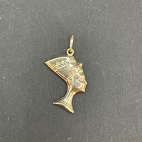 Ladies 9ct Yellow Gold Nefertiti Head Pendant