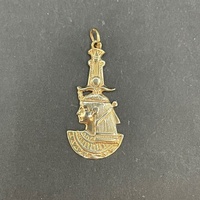 Unisex 9ct Yellow Gold Egyptian Head Pendant