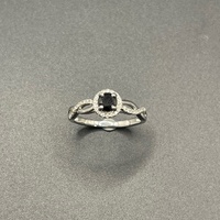 Ladies 18ct White Gold Natural Diamond and Sapphire Ring
