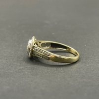 Ladies 9ct Yellow Gold Natural Diamond Cluster Ring