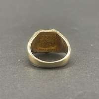 Mens 9ct Yellow Gold Shield Ring