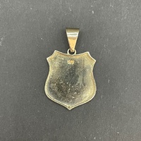 Unisex 9ct Yellow Gold Checkered Shield Pendant