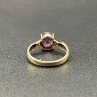 Ladies 9ct Yellow Gold Purple Gemstone Ring