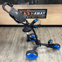 Axglo Tri Lite Deluxe Foldable Golf Buggy Push Trolley with Seat​