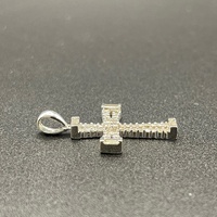 Ladies 18ct White Natural Diamond Cross Pendant