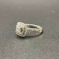 Ladies 14ct White Gold Natural Diamond Ring