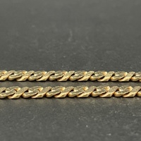 Mens 9ct Yellow Gold Diamond Cut Curb Link Necklace