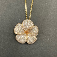 Ladies 9ct Rose Gold Belcher Link Necklace & Natural Diamond Flower Pendant