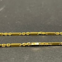 Unisex 22ct Yellow Gold Fancy Bar Link Necklace