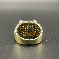 Mens 9ct Yellow Gold Natural Diamond Cluster Ring