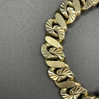 Mens 9ct Yellow Gold Diamond Cut Curb Link Bracelet