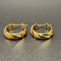 Ladies 9ct Yellow Gold Oval Hoop Earrings
