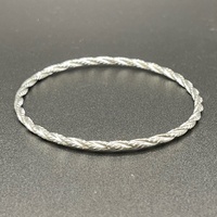 Ladies 925 Sterling Silver Twisted Round Bangle