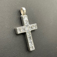 Ladies 925 Sterling Silver Cubic Zirconia Cross Pendant