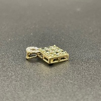 Ladies 10ct Yellow Gold Green Gemstone & Diamond Pendant