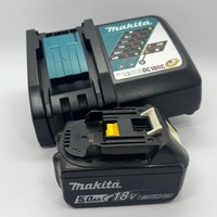 Makita DC18RC 18V LXT Corded Lithium‑Ion Rapid Battery Charger and 5.0Ah Battery
