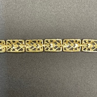 Ladies 10ct Yellow Gold Fancy Filigree Link Bracelet