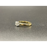 Ladies 18ct Yellow Gold Solitaire Natural Diamond Ring
