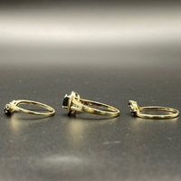 Ladies 9ct Yellow Gold 3 Piece Natural Diamond Ring Set