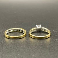 Ladies 18ct Yellow Gold Diamond Wedding Set Ring