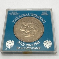 H.R.H. The Prince Of Wales The Royal Wedding July 29th 1981 Barclays Bank Coin