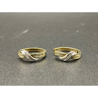 Ladies 9ct Yellow Gold Diamond Hoop Earrings
