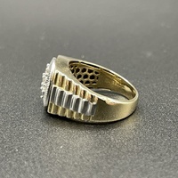 Mens 10ct Two Tone Gold Natural Diamond Ring