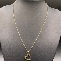 Ladies 18ct Yellow Gold Box Link Chain & Heart Pendant