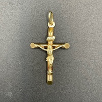 Unisex 9ct Yellow Gold Crucifix Cross Pendant