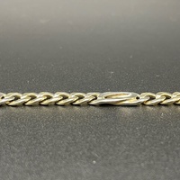 Mens 9ct Yellow Gold Double Link Curb & Birdseye Bracelet