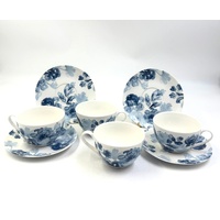 Madras Link Midnight Roses 9 Piece Tea For Four Set New Bone China