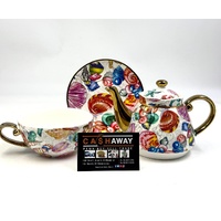 Milano Tahei Decor China Tea For One Set Teapot Cup Saucer