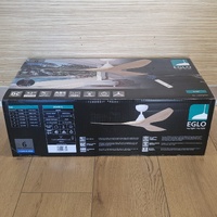 Eglo Surf 52 Inch DC Ceiling Fan Oak Blades White Motor 20549816 Remote Included