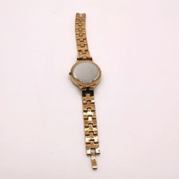 Elite 5089231 Ladies Gold Tone Watch Crystal Bezel Sunray Dial with Extra Links