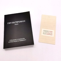 Armani Emporio White Dial Brown Leather Chronograph Mens Watch with Box