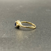 Ladies 9ct Yellow Gold Blue Gemstone & Diamond Ring